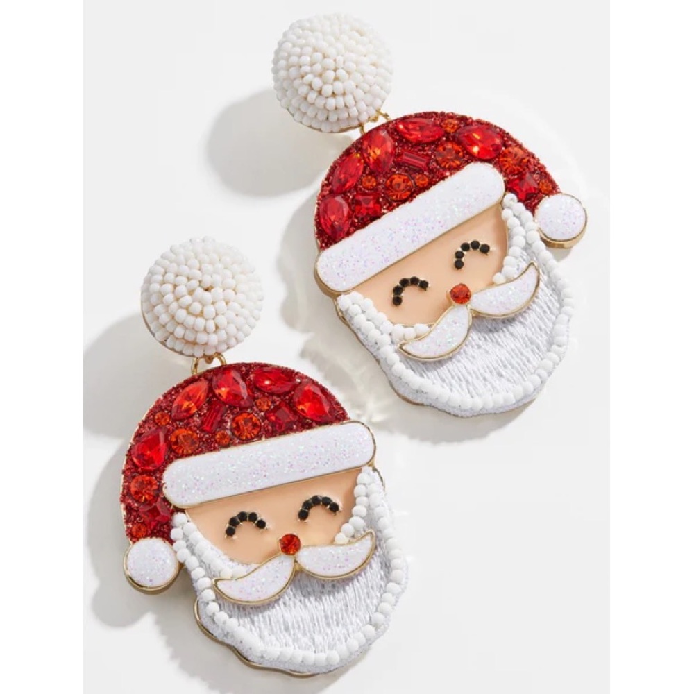 Baublebar Festive Santa Earrings in Red and White